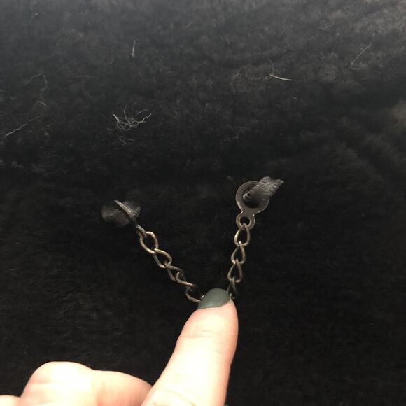 Toppolino Black Coat Fine Leatherwear Shearling Lined XS Checkered Vintage - Picture 6 of 12